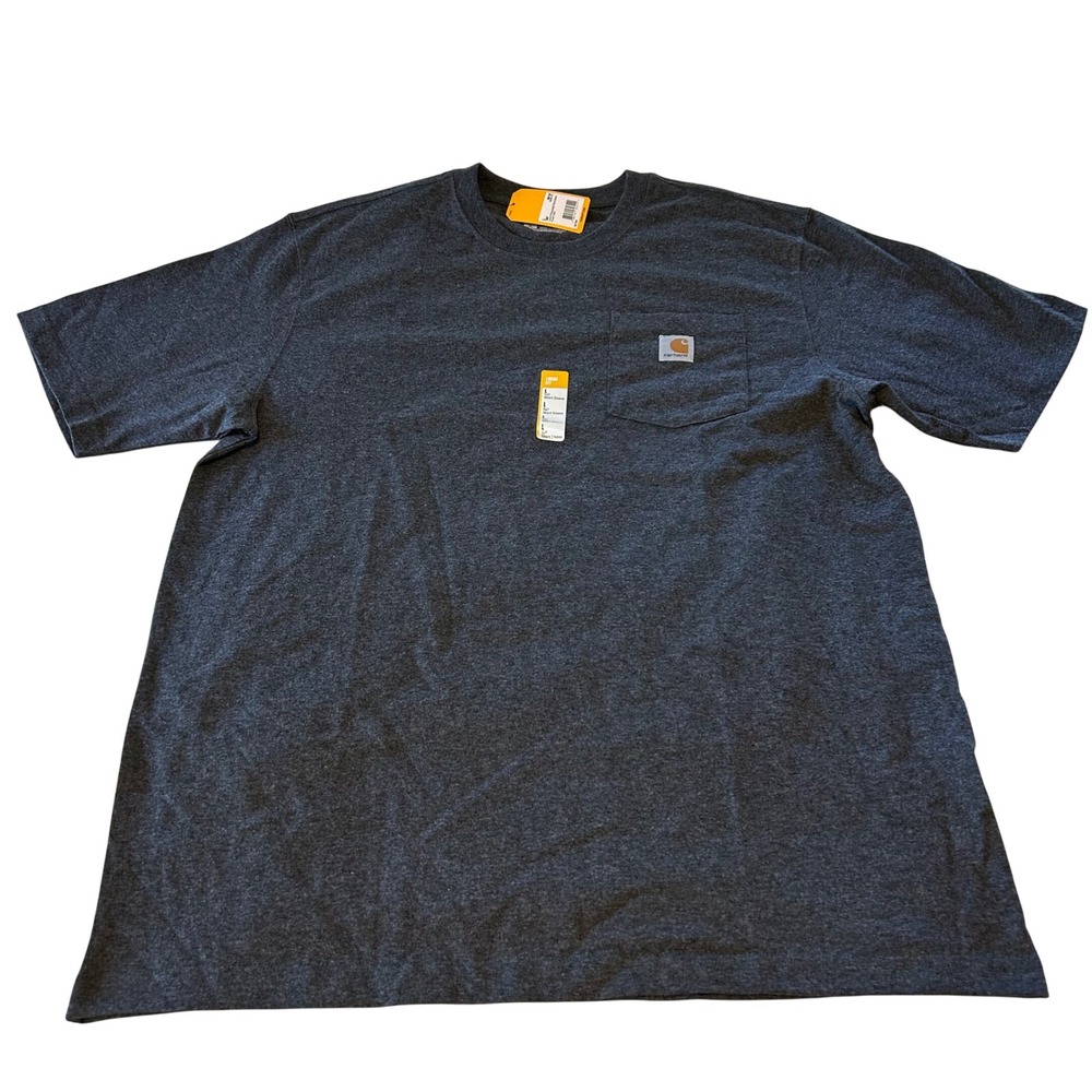 Carhartt Mens L Tall Loose Fit Heavyweight Short Sleeve Pocket T Shirt Dark Gray - Picture 6 of 10